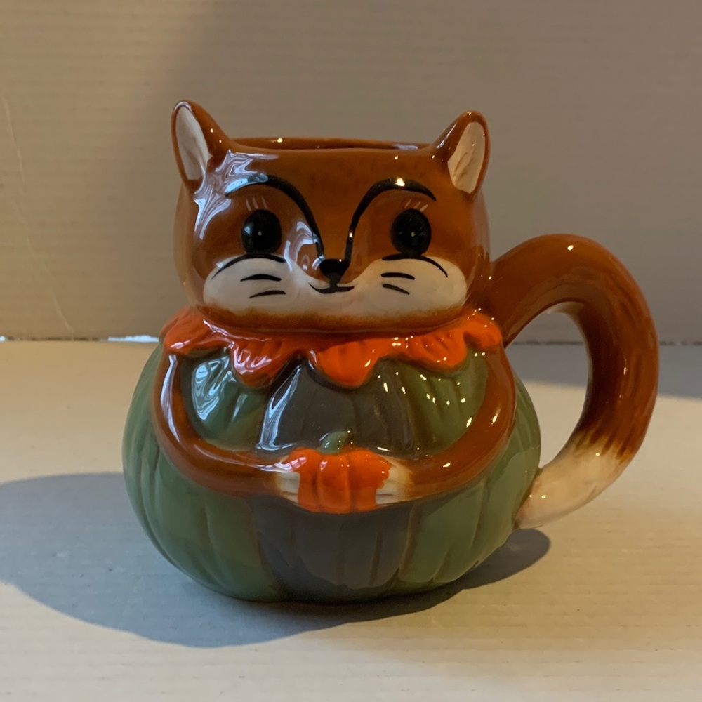 Johanna Parker Whimsical Fox Ceramic Mug - Brown and Green